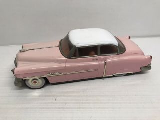 Jouet ancien en tole Fifties 50‘s Made in Japan Cadillac Sedan type 1950 rose 3