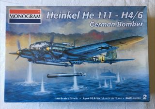 Heinkel He 111 - H4/6 German Bomber - Revell Unassembled 1/48 Scale Kit 85 - 5522