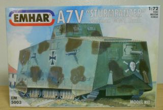 1/72 Emhar A7v Tank 5003 X3 Wwi Sturmpanzer
