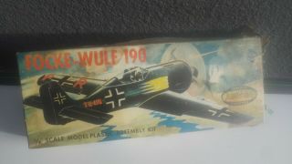 Aurora Famous Fighters Wwii Focke - Wulf 190 Airplane Model Kit No.  30 As - Is