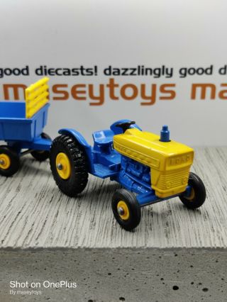 MATCHBOX LESNEY No.  39c Ford Tractor & No.  40c Hay Trailer very near 2