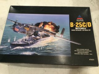 1999 Accurate Miniatures 1:48 Wwii B25c/d Mitchell Model Kit - 3431