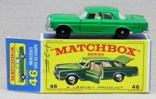 1968 Lesney Matchbox 46 - C V.  1 Mercedes - Benz 300 Se Coupe - E4 Box