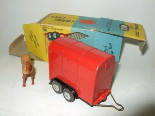 Vintage Corgi Toys Rice`s Pony Trailer & Pony No102 Boxed
