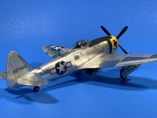 Vintage Built 1:48 P - 47d Thunderbolt Usaac Ww2 Fighter - Bomber Battle Damage