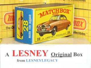 Matchbox Lesney 28c Jaguar Mark Ten Brown Type E3 Empty Box Only