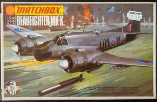Vintage Matchbox Pk - 103 1:72 Scale Bristol Beaufighter Mk X Plastic Model Kit