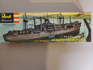 Vintage 1956 Revell Authentic Kit U.  S.  S.  Randall Pa 224 Attack Transport