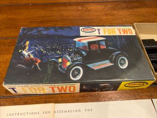 Rare Vintage 1962 Aurora Model Kit Hot Rod T For Two 1921 Ford High Coupe Notes