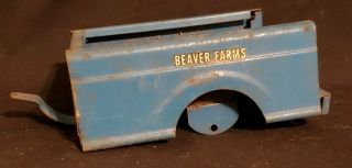 Buddy L Beaver Farms Trailer Blue For Restoration No Wheels Or Tailgate