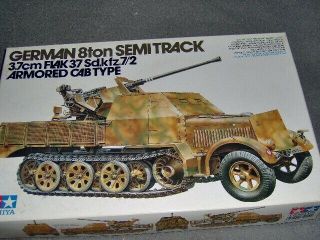 Tamiya 1:35 German 8ton Semi Track 3.  7 Cm Flak 37 Sd.  Kfz.  7/2 Kit Open Box