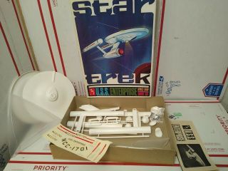 1966 Amt Star Trek Uss Enterprise Space Ship Model Kit Unbuilt Read Listing