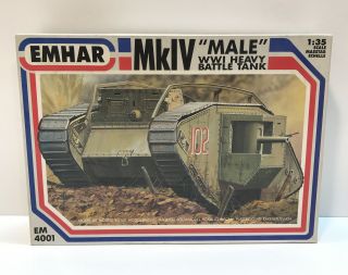 Emhar Mk Iv Male World War 1 Wwi Heavy Battle Tank 1:35 Model Kit Em4001