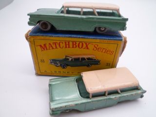 Vintage Matchbox Lesney No.  31b Ford Fairlane Station Wagen X2 Box 1960