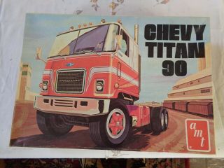 Vintage 1/25 Scale Amt Chevy Titan 90 Model Truck Kit Partly Complete