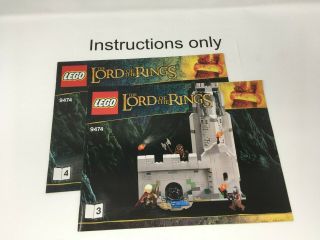 ONLY instructions books 1 - 4 Lego 9474 Battle of Helm ' s Deep Lord of the Rings 3