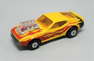 Matchbox Lesney Superfast No10 Mustang Piston Popper In " Yellow With Flames "