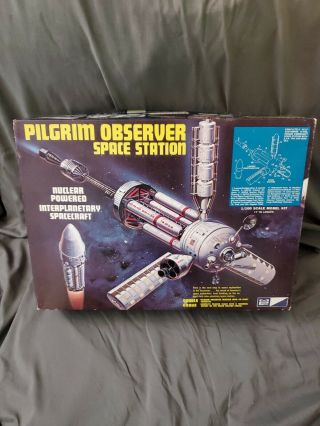 Vintage 1/100 Scale Model Pilgrim Observers Space Station Model Kit By Mpc Mib