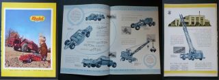 Vtg Rare 1951 Dealer Ad Doepke Toy Fire Truck,  Heiliner,  Euclid,  Grader,  Crane