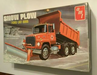 Vintage Amt Snow Plow Ford Lnt - 8000 Model Kit Over 270 Parts