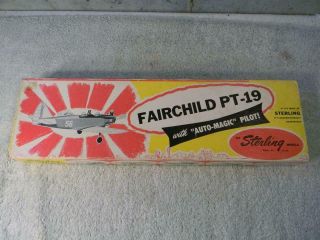 Vintage Sterling Fairchild Pt - 19 Balsa Wood Toy Model Airplane Complete
