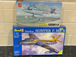 Revell 1/72 Hawker Hunter F.  6 & Airfix 1/72 Gloster Meteor F.  8,  Contents.