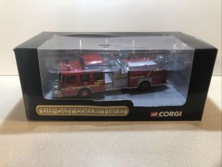 Rare Corgi Seattle Fire Department E One Top Mount Fire Engine Die Cast Model