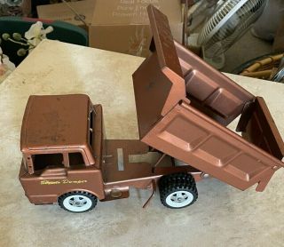 Vintage Structo Pressed Steel Bronze Dumper Dump Truck Construction Toy