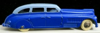 Vintage Tootsietoy Car 5 3/4 " 1018 2 Tone Blue Jumbo Sedan
