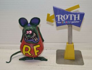 Revell Ed " Big Daddy " Roth Rat Fink Model Figure & Sign Built