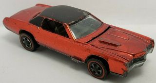 Custom Eldorado - Red W/gray Int.  1968 Us,  Vintage Hot Wheels Redline
