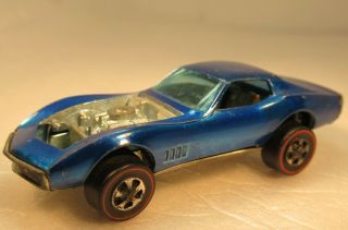 Vintage Hot Wheel Redline H K Custom Corvette Blue In