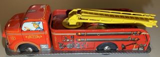 Vintage 1950s Tin Litho Fire Truck.  By Louis Marx Toy Company