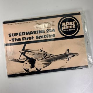 Rareplanes Vacform 1:72 Supermarine 224 Spitfire Vacuum Formed Plastic Model Kit