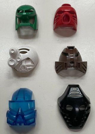 Lego Technic Bionicle Set Of 6 Masks P/o Tahu Lewa Gali Kopaka Pohatu Onua Hot N