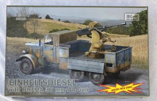 Ibg Models 35005 1:35 Wwii Einheits Diesel German Truck W/breda 3,  7mm Aa Gun
