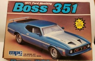 1988 Mpc Ertl 1971 Ford Mustang Boss 351 Model Kit Open Box
