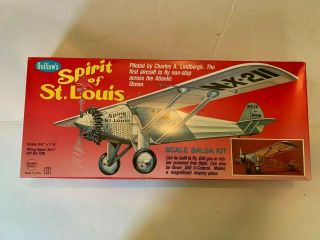 Vintage Spirit Of St.  Louis Airplane Model By Guillow 3/4=1 "