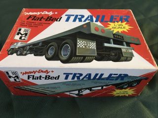 Vintage 1968 Imc Heavy Duty Flat Bed Trailer For Dodge Truck 1/25 Amt Mpc Revell