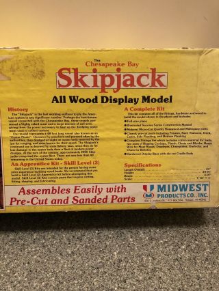 Vintage Chesapeake Bay Skipjack Wood Boat Model Kit 971 2