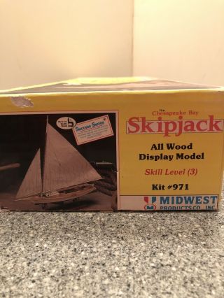 Vintage Chesapeake Bay Skipjack Wood Boat Model Kit 971 3