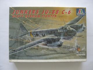 1|72 Model Plane Junkers Ju - 88 C - 6 Heavy German Fighter Italeri D12 - 6124