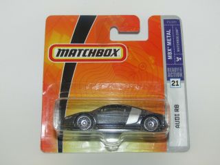 Matchbox Superfast 2008 No 21 Audi R8 Black/silver Mbx Metal Mib