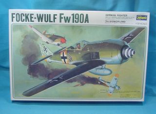 Vintage Hasegawa Focke - Wulf Fw190a Model Airplane Kit 1/32 Scale