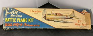 Vintage Joe Ott Dauntless Douglas Flying Model Airplane Kit Balsa Wood 27 In.  Ws
