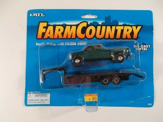 Ertl 1/64 Farm Country Dually Pickup With Flatbed Trailer