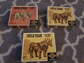 Vintage Craft Master Wagon Masters " Old West " Horse Team And (2) Mule Team