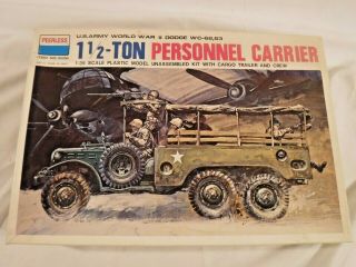 1/35 Peerless Us Army Dodge 1 1/2 Ton Personnel Carrier W/ Crew & Trailer 3506