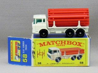 1968 Lesney Matchbox 58 - C V.  1 Daf Girder Truck - E4 Box