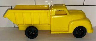 Vintage Marx 1950 - 60s Yellow Soft Plastic Dump Truck 10 " Long (non - Operating)